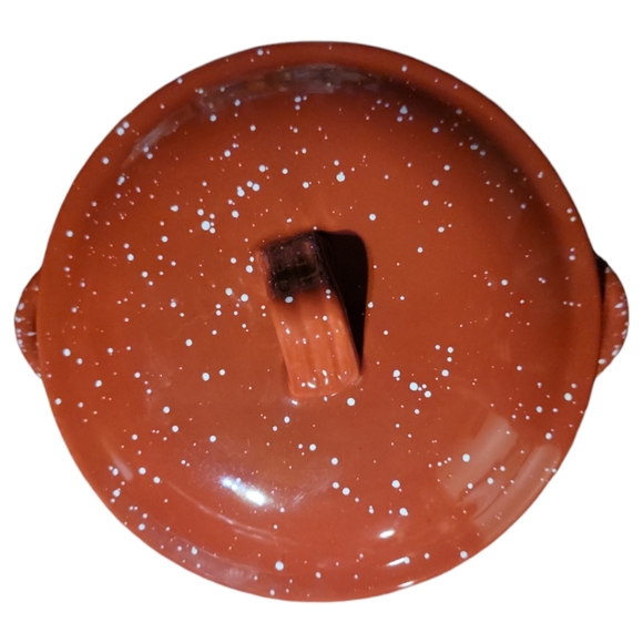 VTG LTD Commodities Stoneware Red Speckled Casserole Dutch Oven Dish Bowl/Lidded - Picture 5 of 9